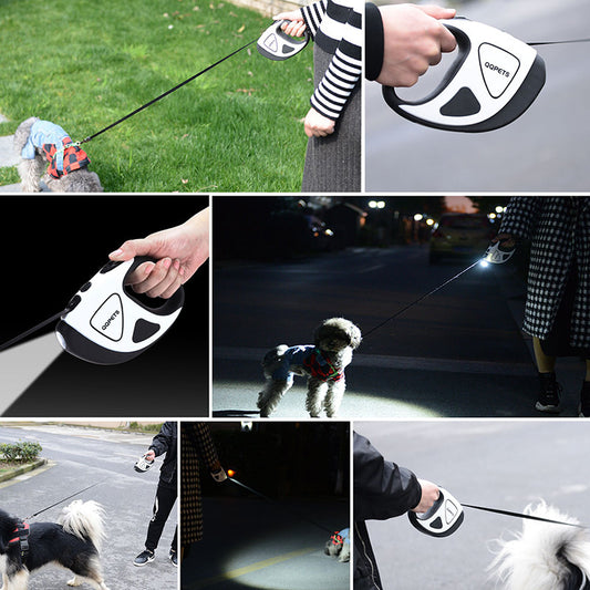 LED Dog Leash for Night Safety – Retractable and Durable