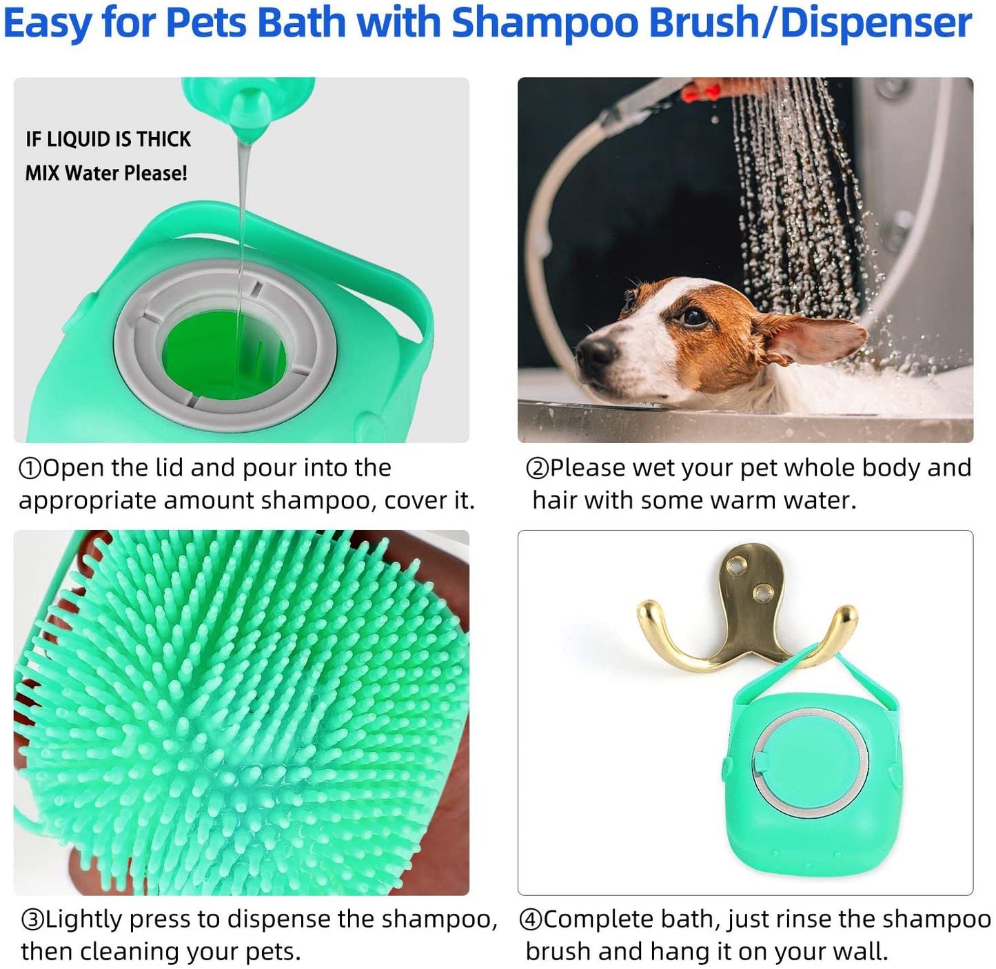 Soft Silicone Grooming Brush for Bathing dogs with Short Hair