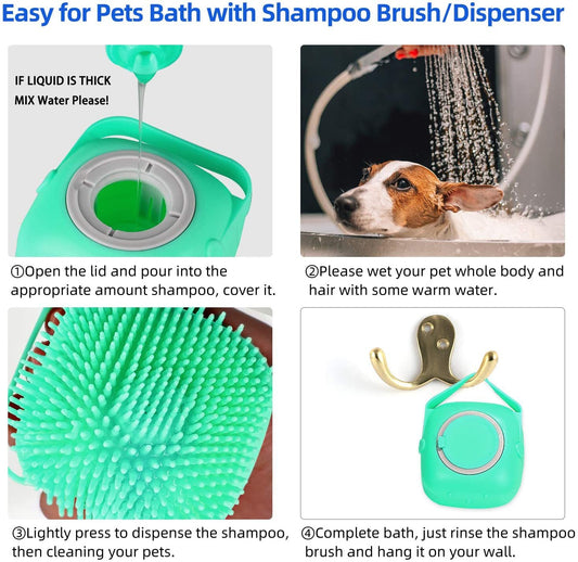 Soft Silicone Grooming Brush for Bathing dogs with Short Hair