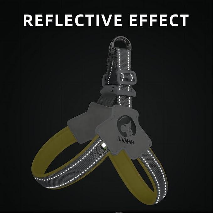 No-Pull Adjustable Pet Harness with Reflective Leather Leash Set