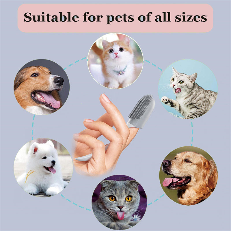 Soft Silicone Pet Toothbrush Finger Wrap for Dental Hygiene