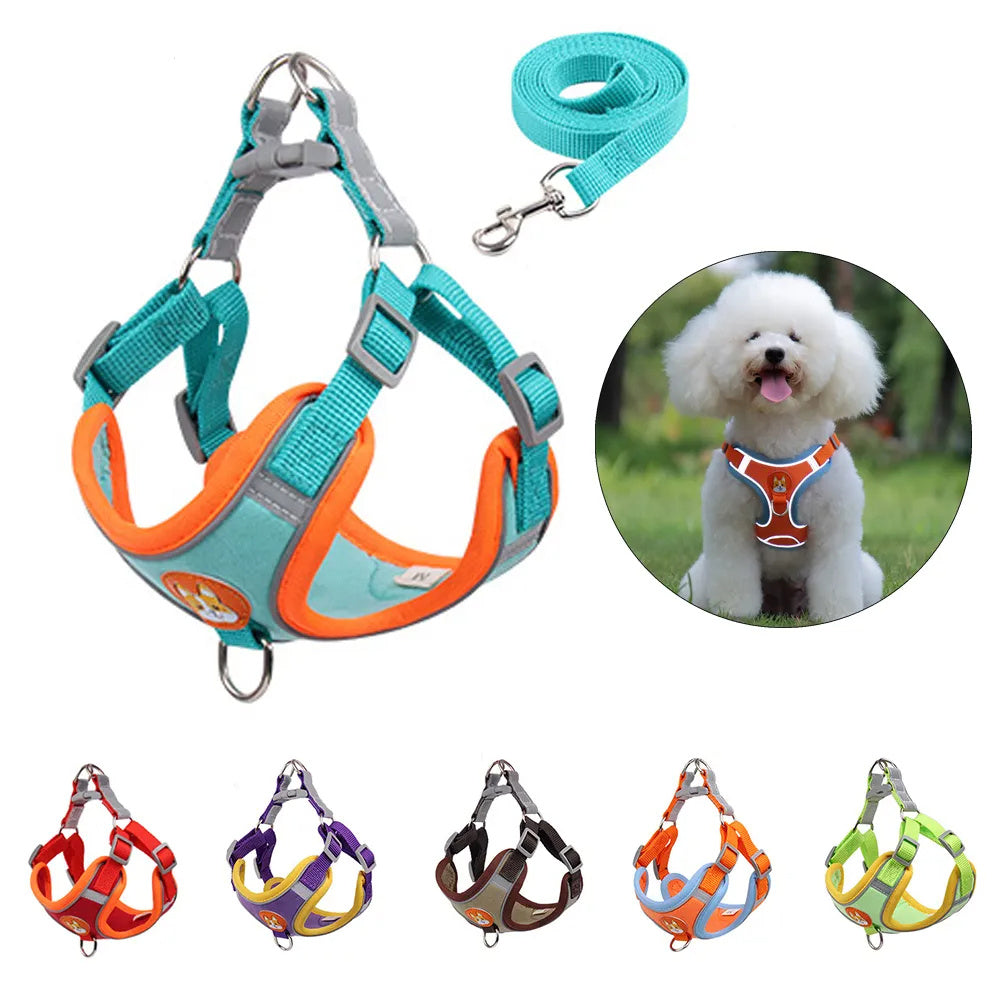 Reflective Harness and Leash Set  for Safe Puppy Walking