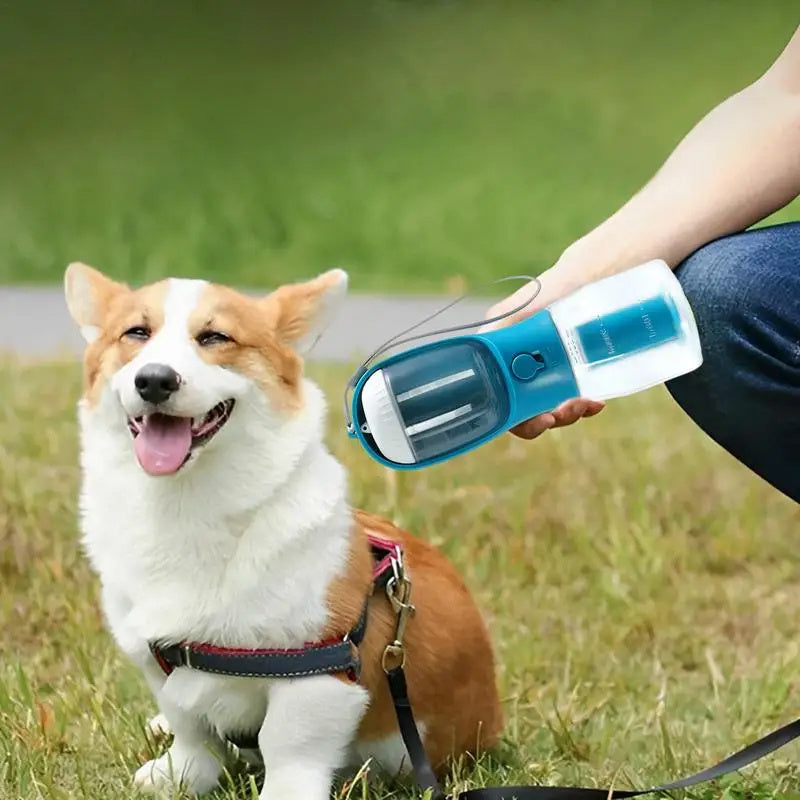 Portable Pet Cup with Food, Water, and Waste Bags