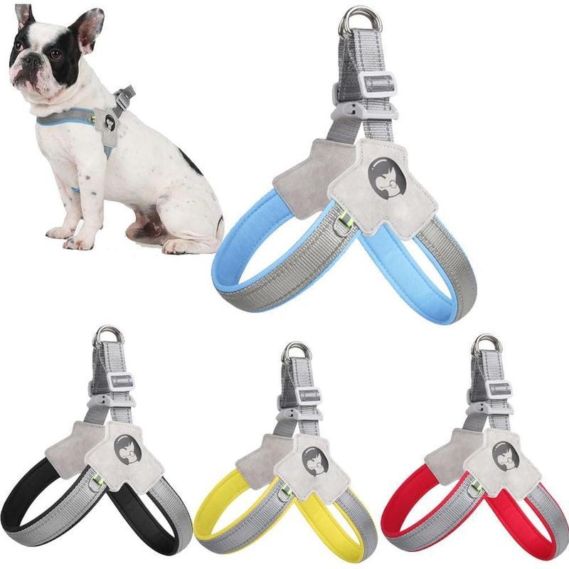 No-Pull Adjustable Pet Harness with Reflective Leather Leash Set