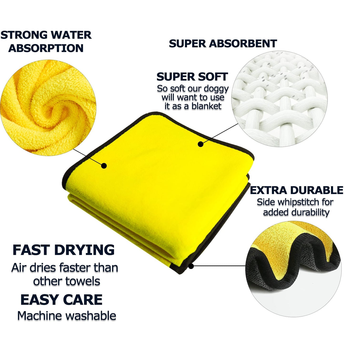 Super Absorbent Quick-Dry Microfiber Towel for Dogs