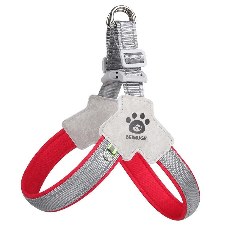 No-Pull Adjustable Pet Harness with Reflective Leather Leash Set