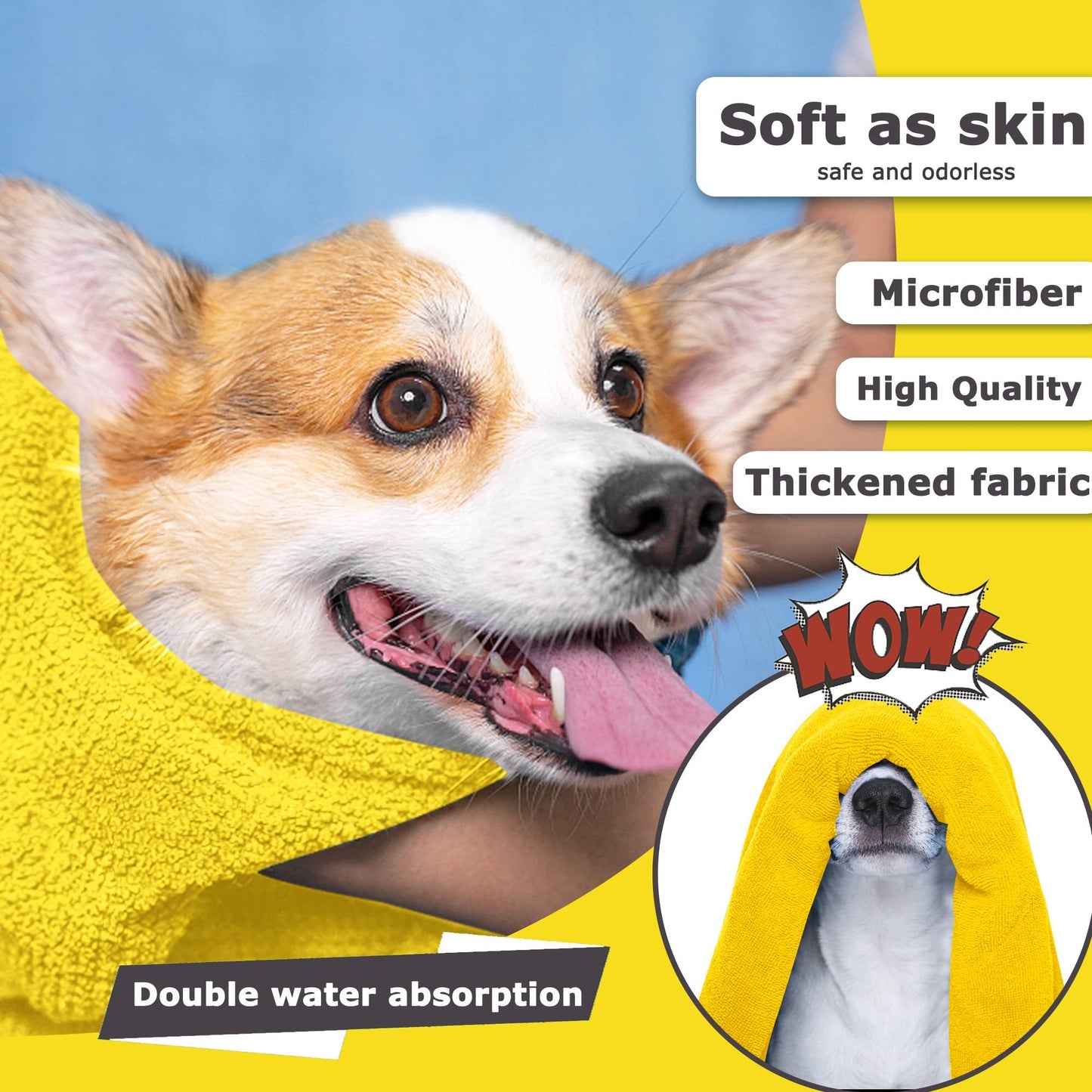 Super Absorbent Quick-Dry Microfiber Towel for Dogs