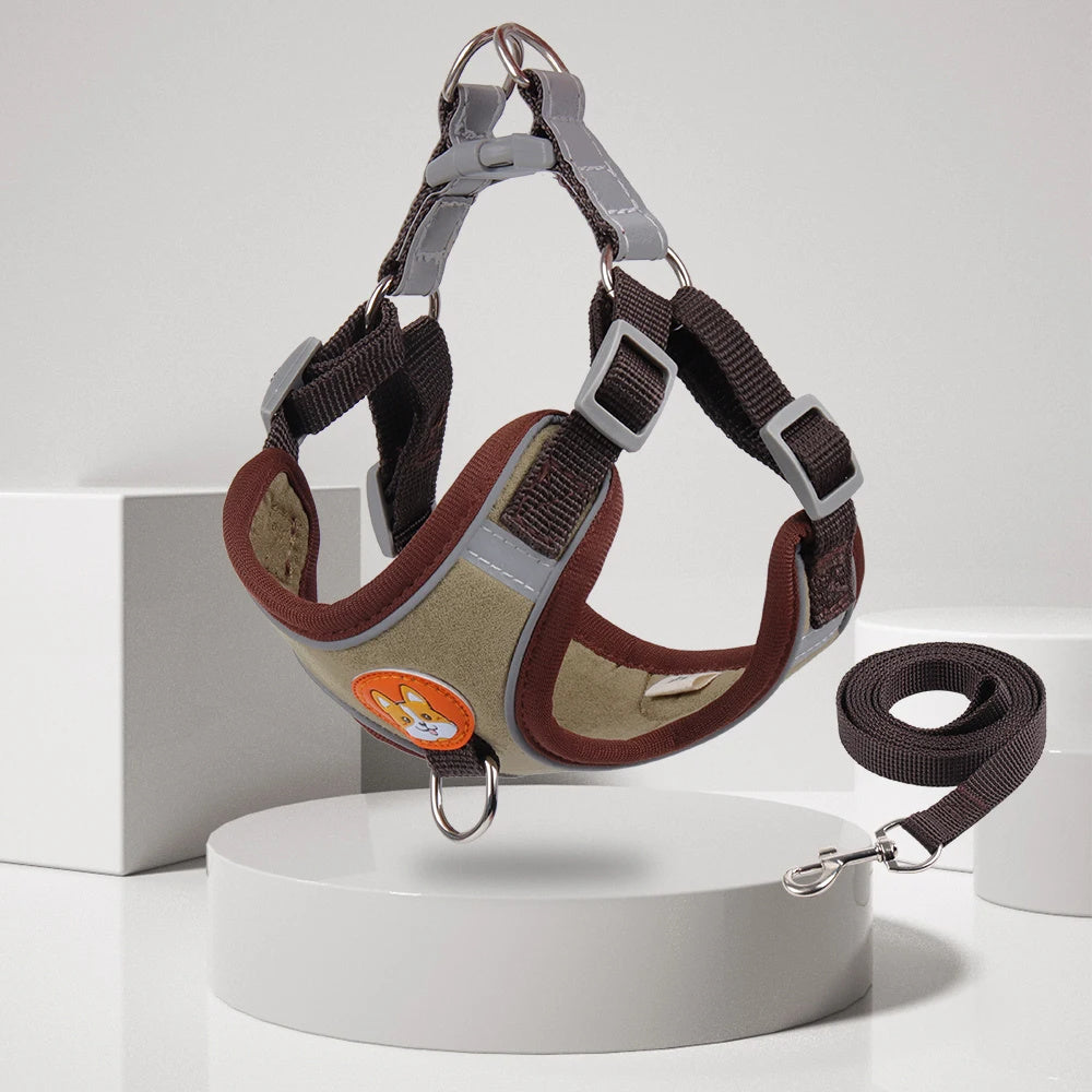 Reflective Harness and Leash Set  for Safe Puppy Walking