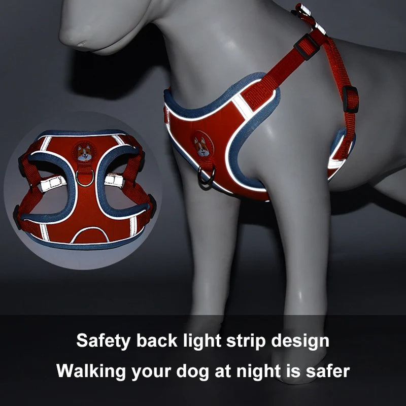Reflective Harness and Leash Set  for Safe Puppy Walking